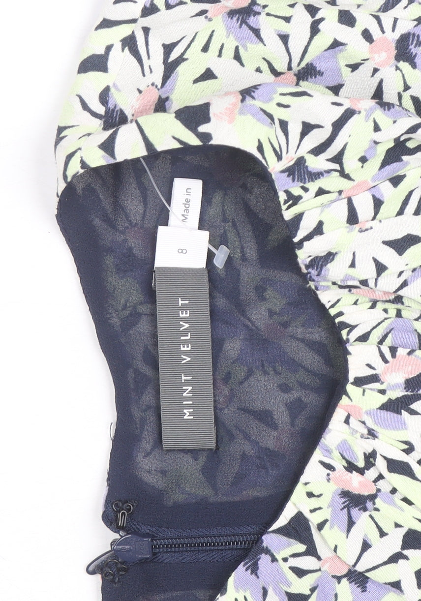 Mint Velvet Women's Multicoloured Floral Fit & Flare Dress Size 8