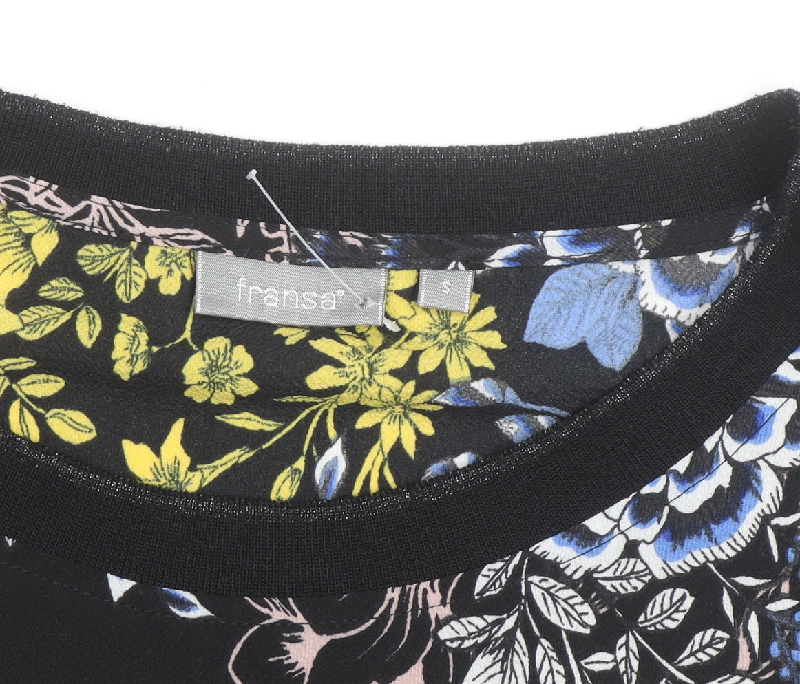 Fransa Womens Multicoloured Floral Tunic Blouse S 3/4 Sleeve