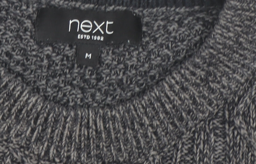 Next Men's Grey Cable-Knit Crew Neck Jumper Size M