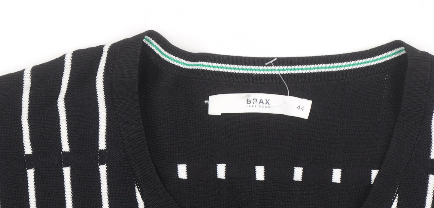 Brax Women's Black Check Knit Cardigan Size 16