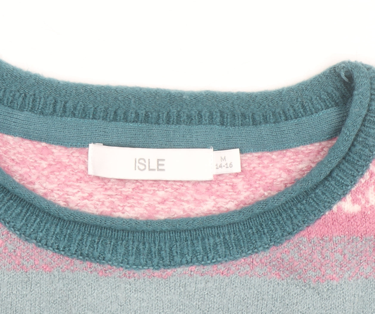Isle Womens Multicoloured Striped Crew Neck Jumper Size 14