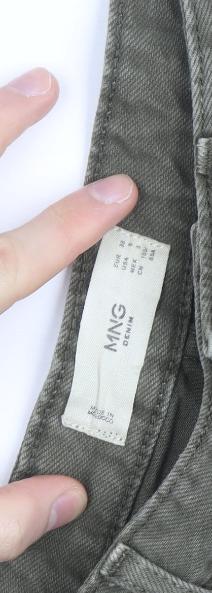Mango Men's Green Straight Jeans Size S Regular Fit Denim