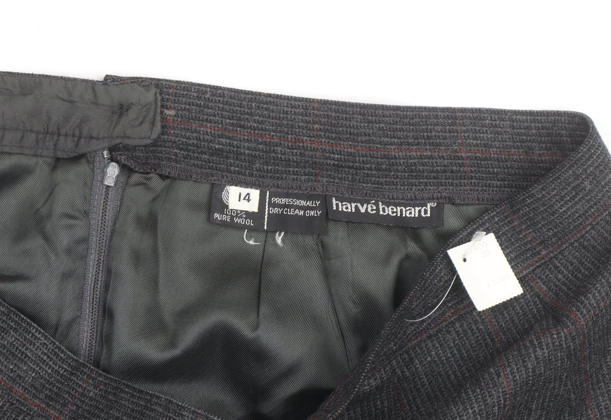 Harve Benard Women's Grey Wool Pencil Skirt Size 14 Lined Workwear