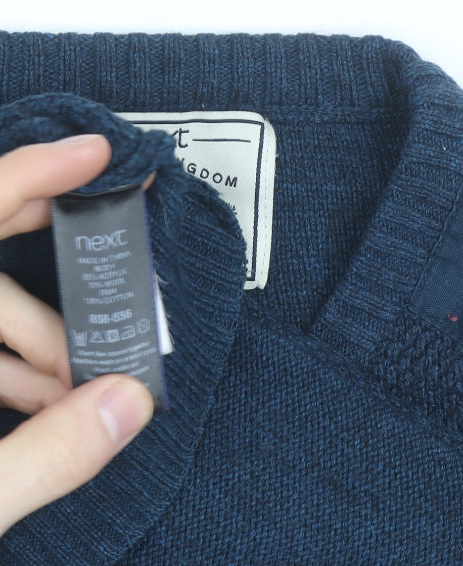 Next Men's Blue Crew Neck Knitted Pullover Jumper Size L