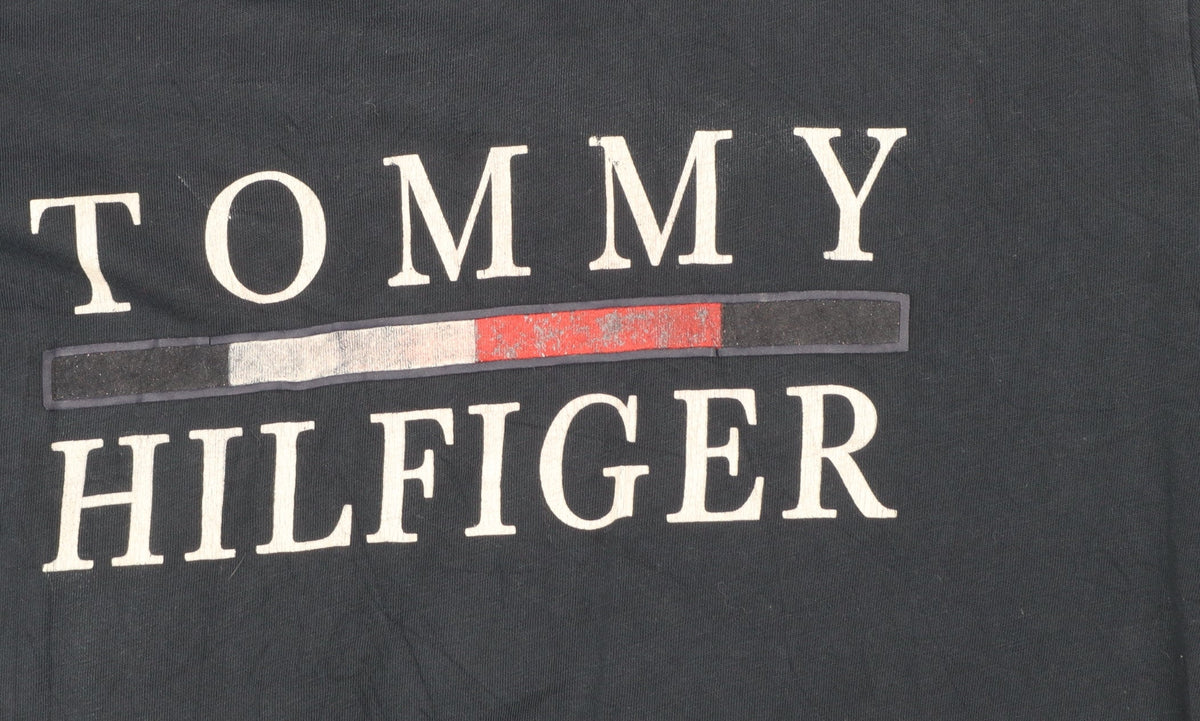 Tommy Hilfiger Men's Navy Blue Long Sleeve Logo Cotton T-Shirt Size S