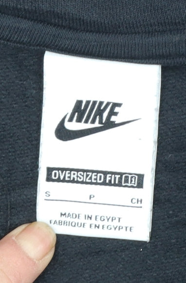 Nike Women Black Oversized Half Zip Sweatshirt Small