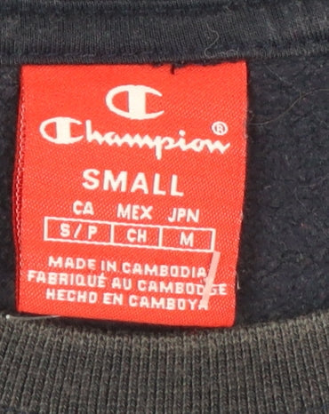 Champion Men's Black Small Crew Neck Pullover Sweatshirt