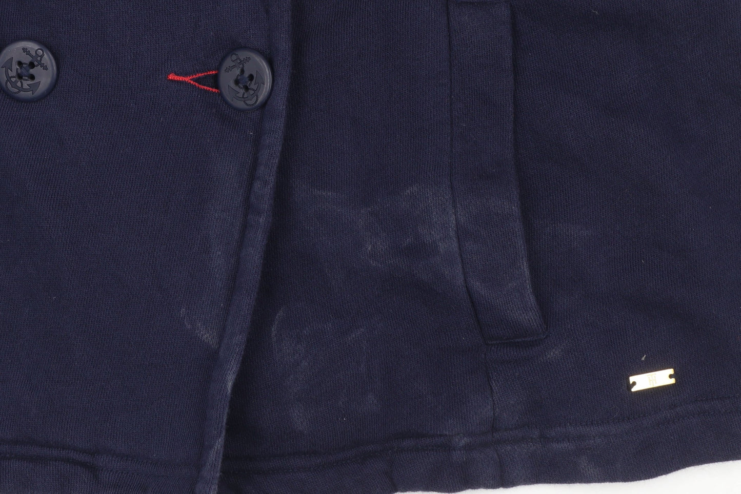 Tommy Hilfiger Women's Navy Blue Cotton Pea Coat Jacket Size L