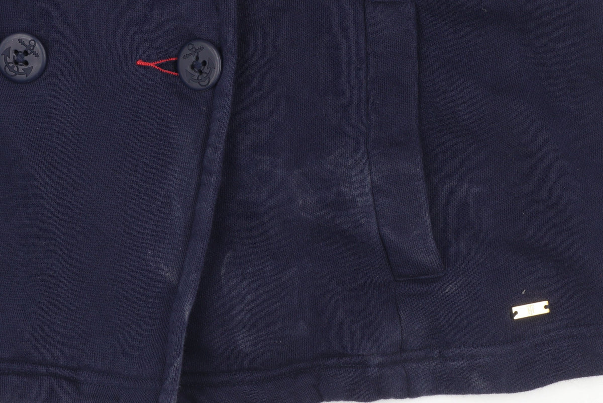 Tommy Hilfiger Women's Navy Blue Cotton Pea Coat Jacket Size L