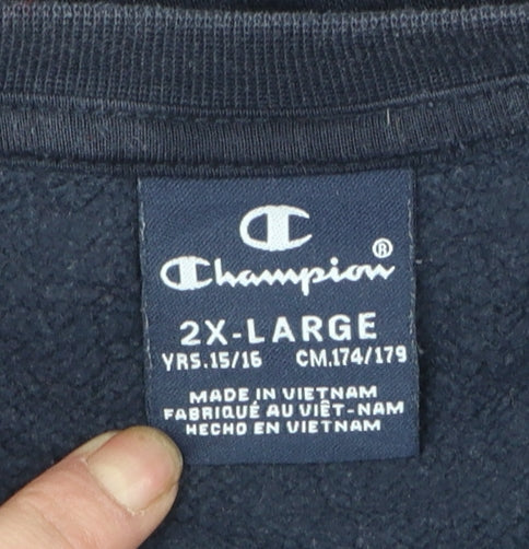 Champion Boys Navy Blue Crew Neck Pullover Sweatshirt 15-16 Years 2XL
