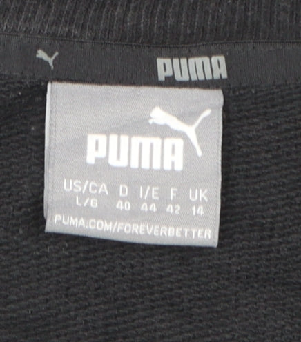 Puma Womens Black Crew Neck Pullover Sweatshirt Size 14