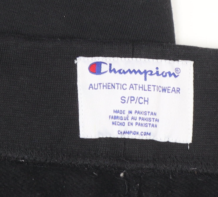 Champion Men's Black Fleece Jogger Trousers Size S Regular Fit