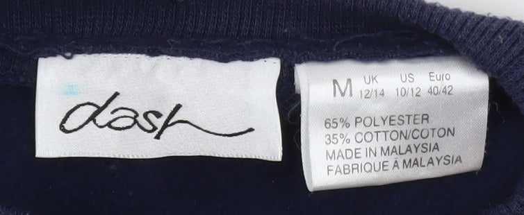 Dash Women's Navy Blue Crew Neck Pullover Sweatshirt M 12/14