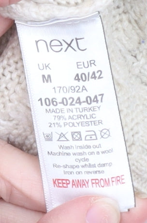 Next Women Ivory Mock Neck Knit Jumper Size M
