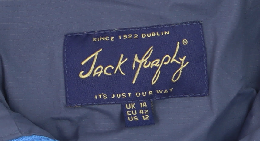 Jack Murphy Women's Blue Waterproof Hooded Rain Coat UK 14