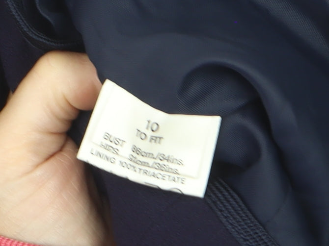Jaeger Women's Blue Wool Blazer Jacket Size 10 Classic Buttoned