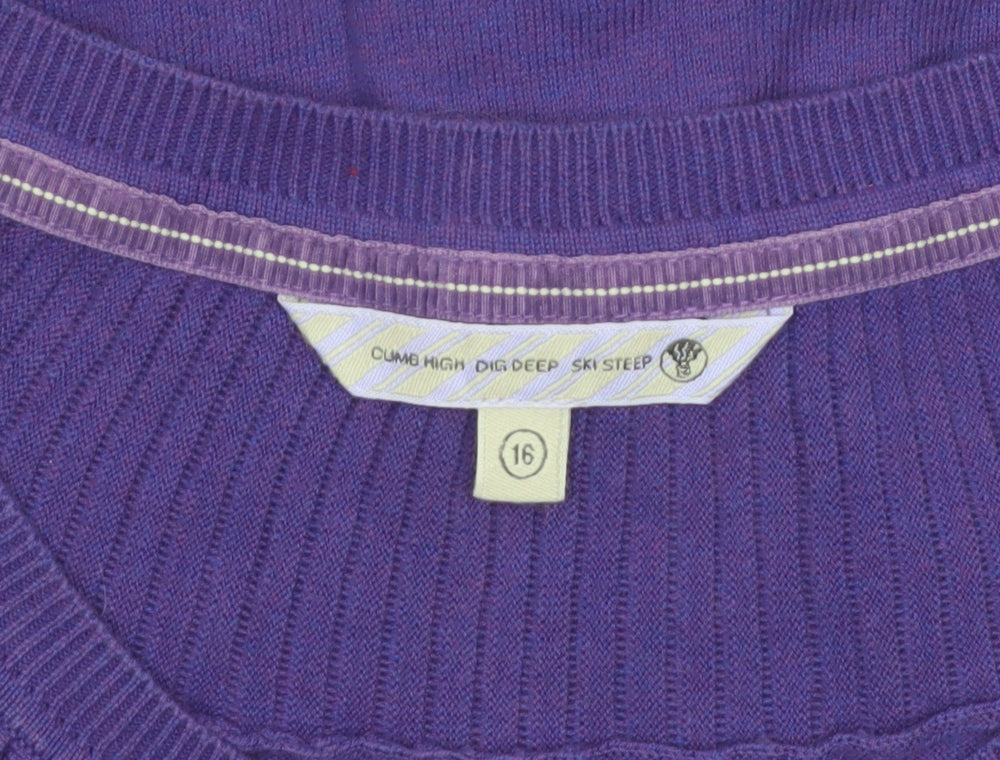 Rule The Water Women’s Purple Cotton Button Cardigan Size 16