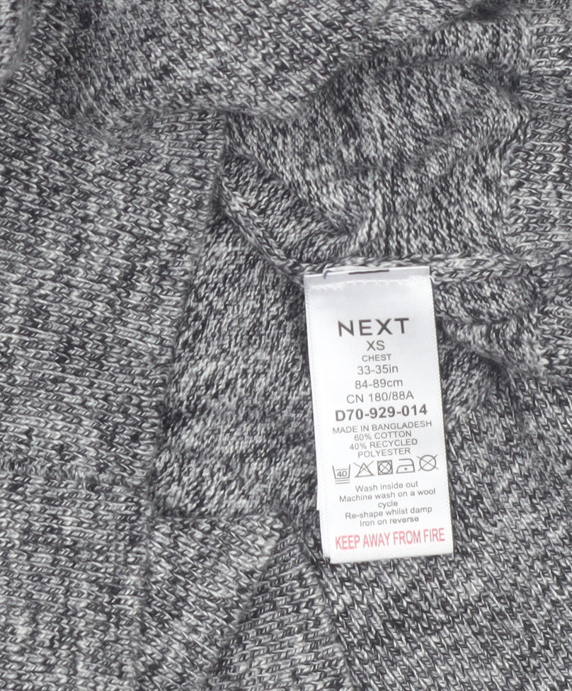 Next Men's Grey Cotton Blend Crew Neck Pullover Jumper XS