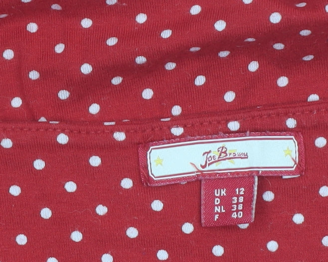 Joe Browns Women's Red Polka Dot 3/4 Sleeve Tunic Blouse UK 12