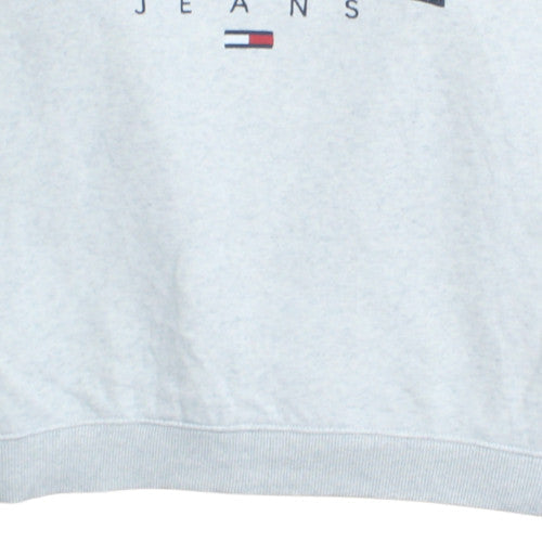 Tommy Jeans Women's Grey Cotton Blend Pullover Sweatshirt Size L