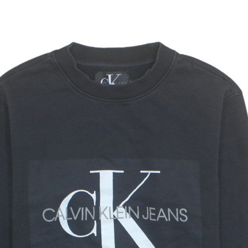 Calvin Klein Jeans Men's Black Small Pullover Logo Sweatshirt