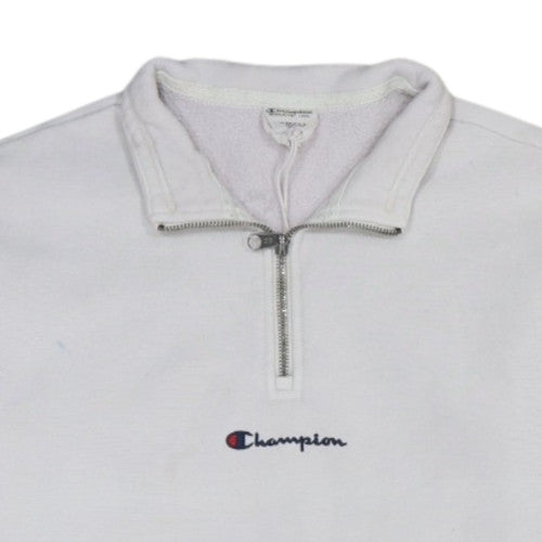 Champion Men's White XS 1/4 Zip Fleece Sweatshirt