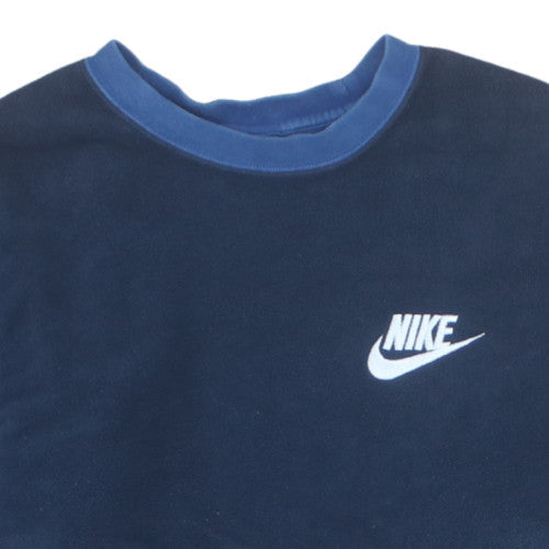 Nike Mens Blue Pullover Sweatshirt Crew Neck Long Sleeve Casual Jumper