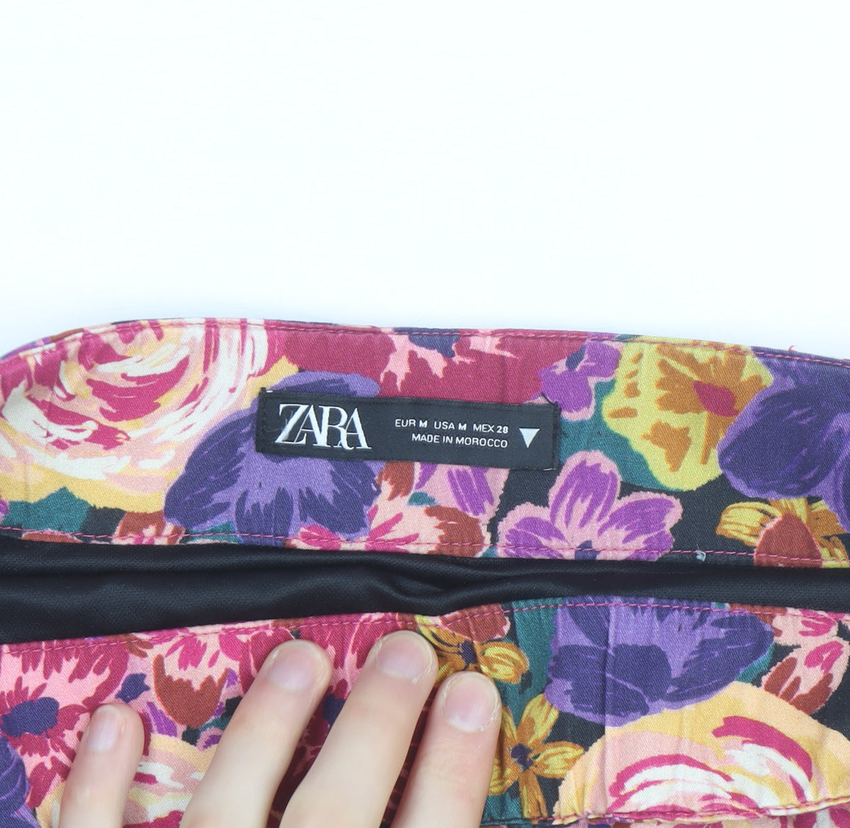 Zara Women's Multicoloured Floral Short Pencil Skirt M