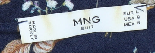 Mango Women's Multicoloured Floral Viscose Long Sleeve Tunic Blouse Size 12