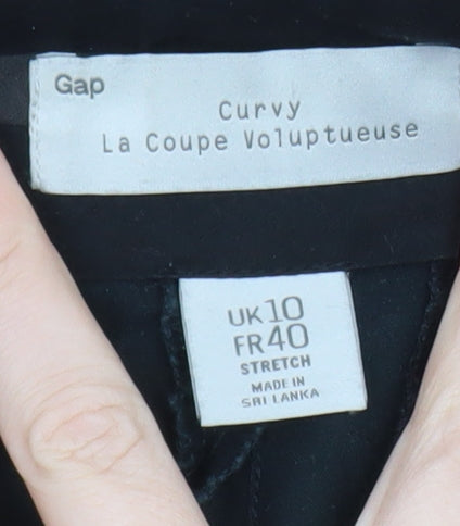 Gap Women's Black Chino Trousers Size 10 Slim Straight Leg