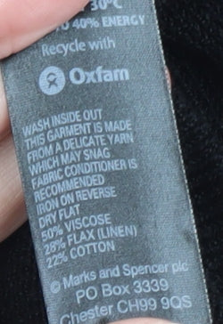 Marks & Spencer Women Black Size 16 Asymmetric Knit Dress