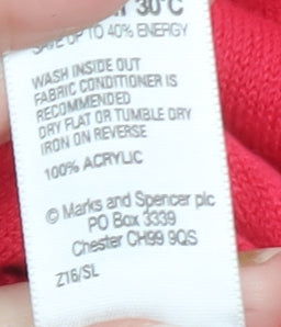 Marks & Spencer Women Pink Roll Neck Acrylic Jumper Size 12