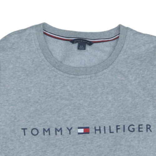Tommy Hilfiger Women Grey Logo Crew Neck Sweatshirt L