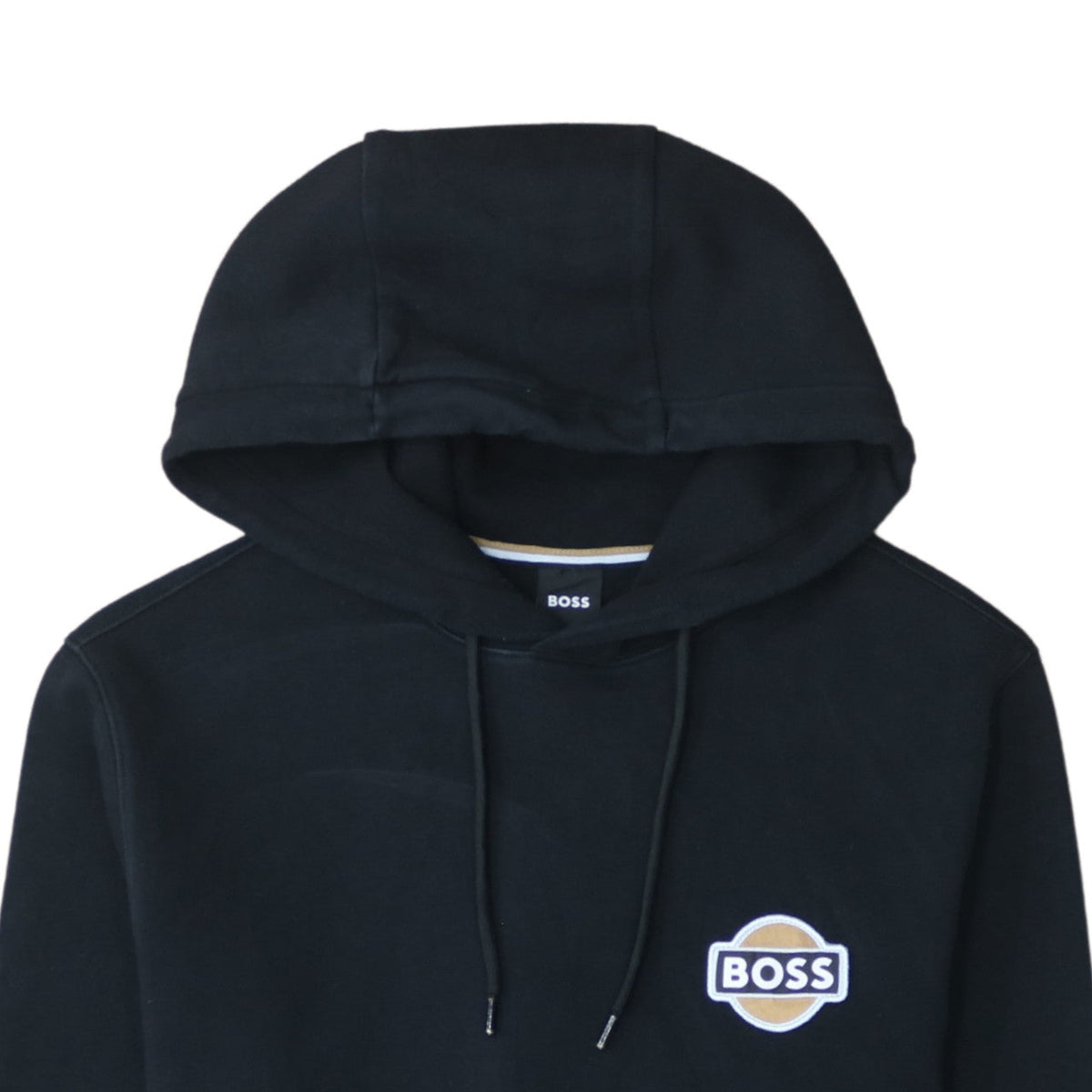 BOSS Men's Black Pullover Hoodie M Logo Fleece Sweatshirt