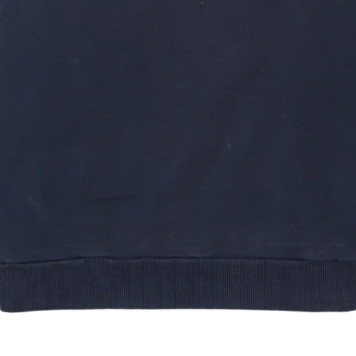 Diesel Men's Blue Logo Crew Neck Cotton Sweatshirt Size L