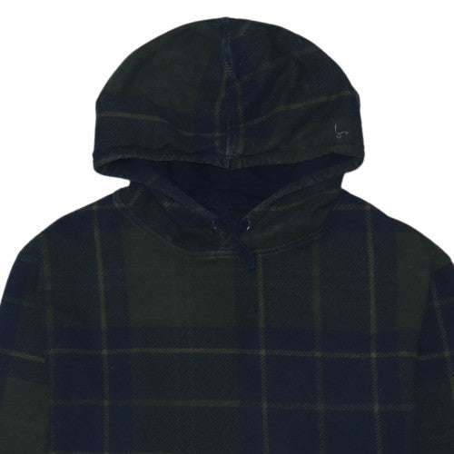 Barbour Men's Green XL Check Pullover Hoodie Cotton Autumn Winter