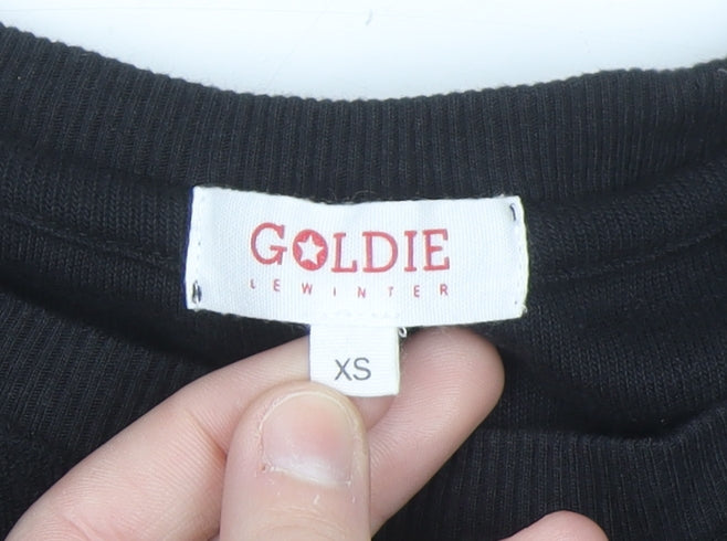 Goldie Lewinter Women's Black XS Pullover Sweatshirt 100% Pima Cotton