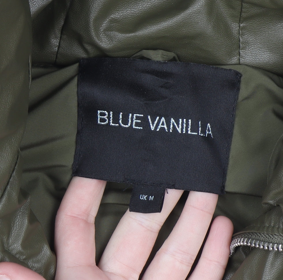 Blue Vanilla Womens Green Hooded Puffer Waistcoat M