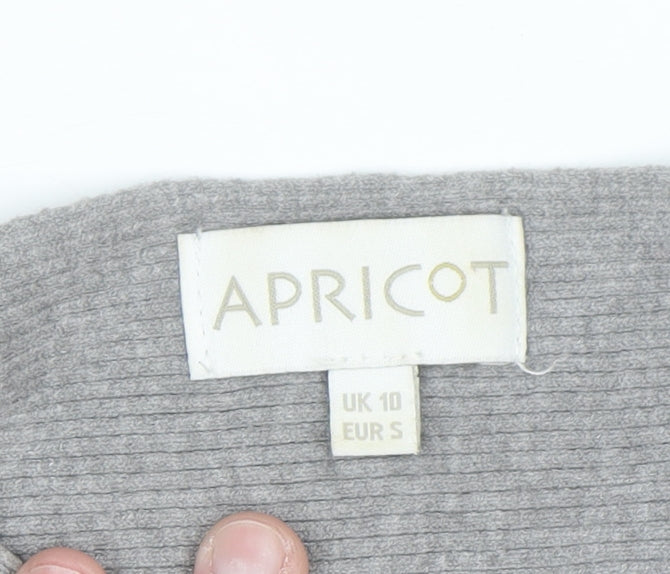 Apricot Womens Grey Boat Neck Batwing Knit Jumper Size 10