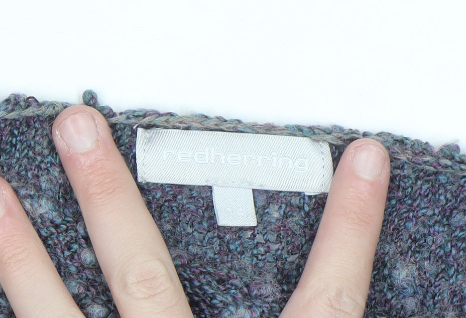 Red Herring Women’s Multicoloured Chunky Knit Wool Blend Pullover Jumper M