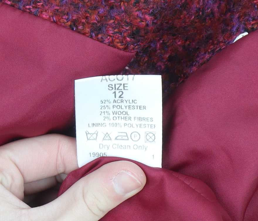 Charles Gray Women’s Red Wool Tweed Blazer Jacket Size 12