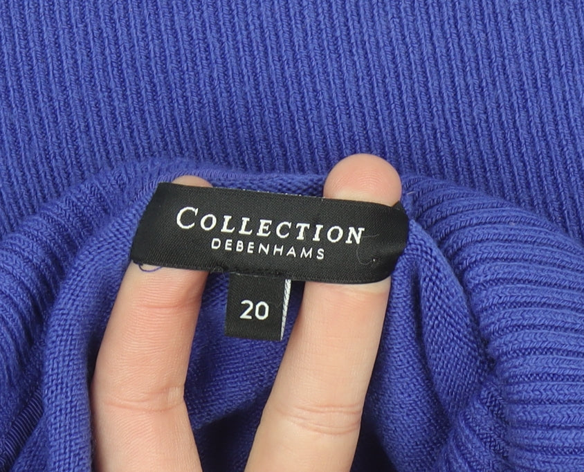 Debenhams Women’s Blue Roll Neck Acrylic Jumper Size 20