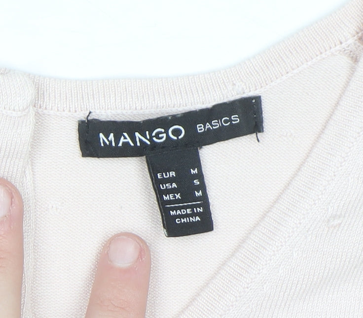 Mango Women Pink Round Neck Long Sleeve Pullover Jumper Size 10