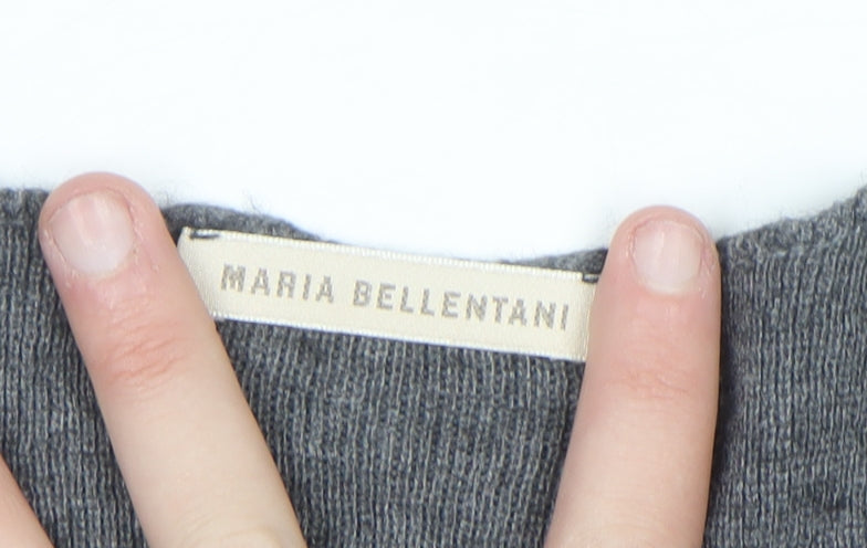 Maria Bellentani Women's Grey Wool Blend Tunic Jumper Size S
