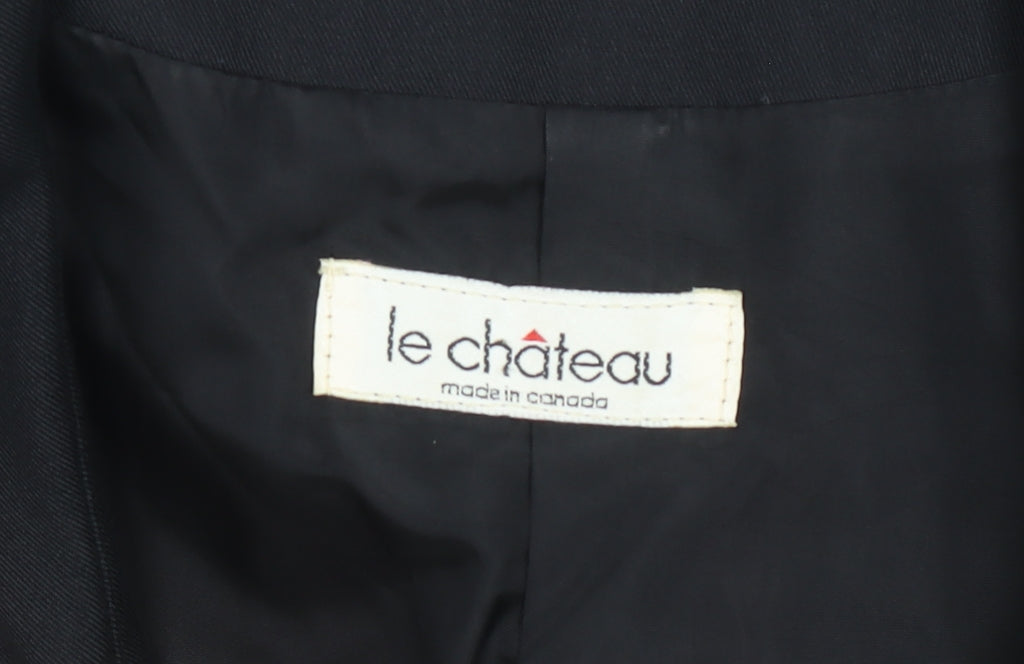 Le Château Women's Black Bow Collar Blazer Size 8 Classic Formal Jacket