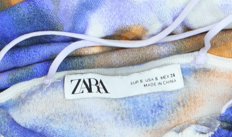 Zara Women Multicoloured Size 8 Slip Midi Dress Viscose Blend