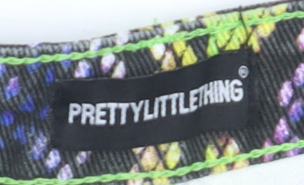 PrettyLittleThing Womens Multicoloured Snakeskin Hot Pants UK 10
