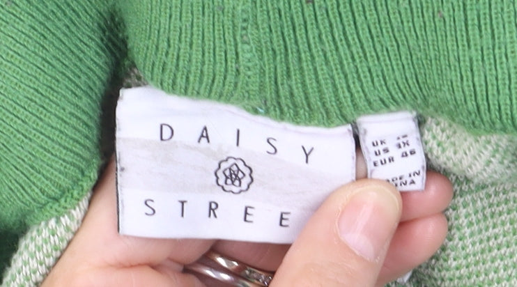 Daisy Street Womens Green Flared Knit Trousers Size 18