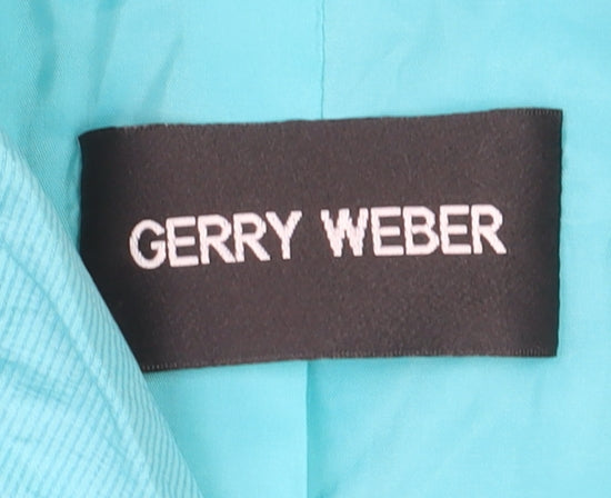 Gerry Weber Womens Blue Waistcoat Size 10 Zip Pockets Lightweight
