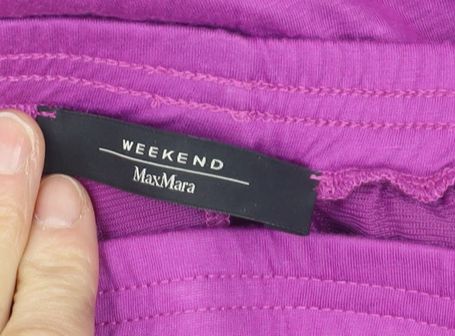 MaxMara Weekend Women's Purple Pleated Midi Skirt XL